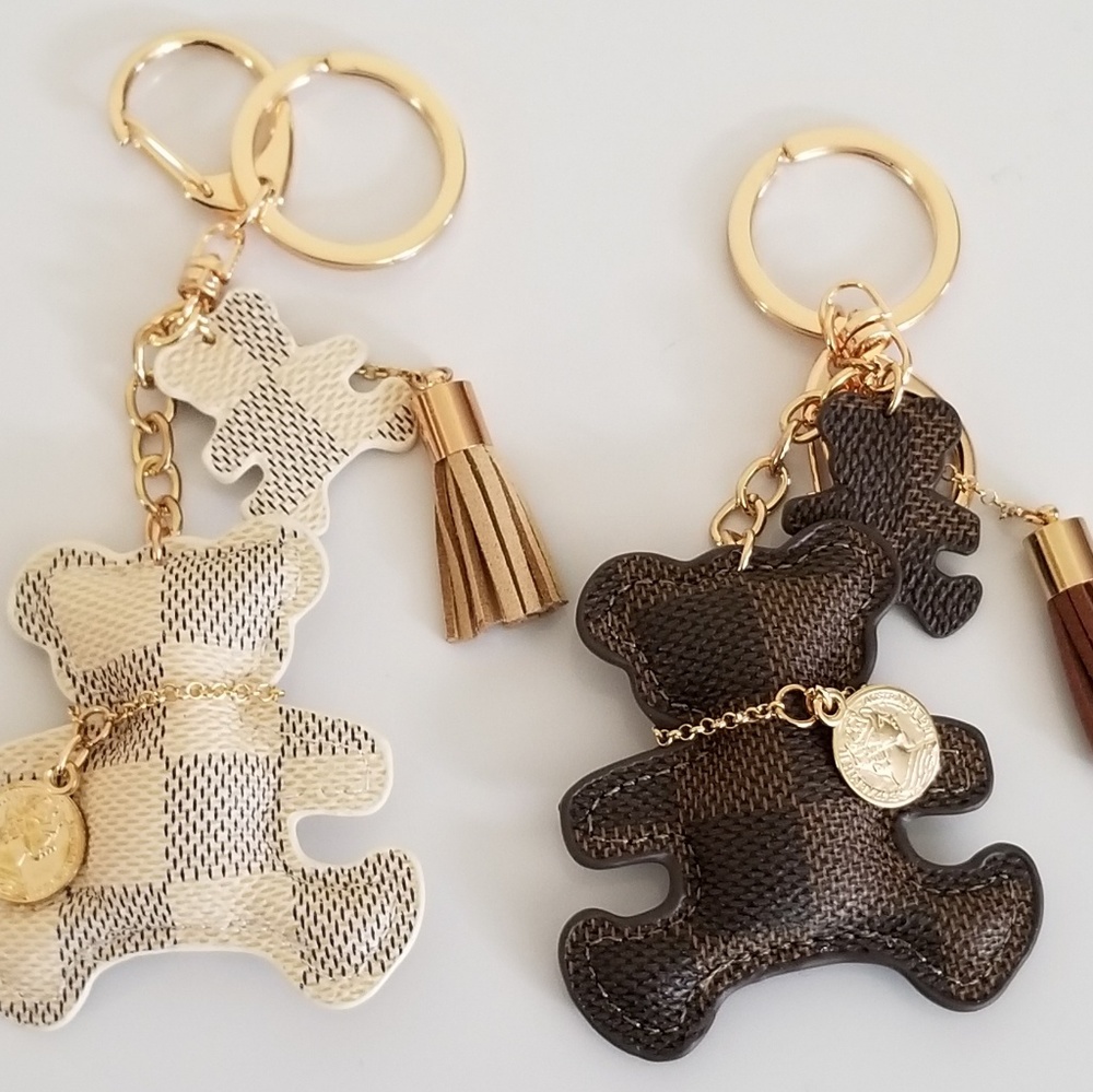 Set of 2 Patchwork Teddy Bear Keychains

New
